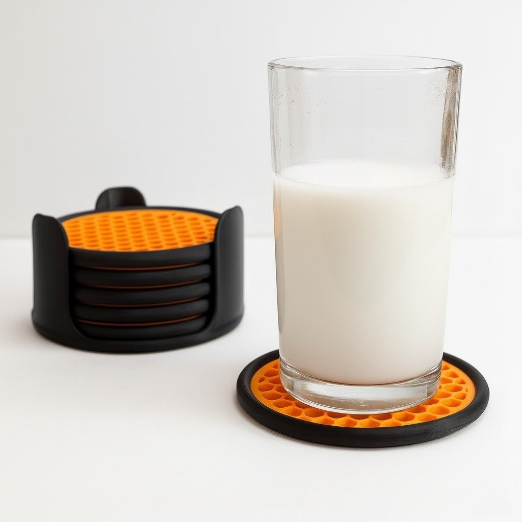 Honeycomb Coasters with Storage Holder - Set of 6 Coasters