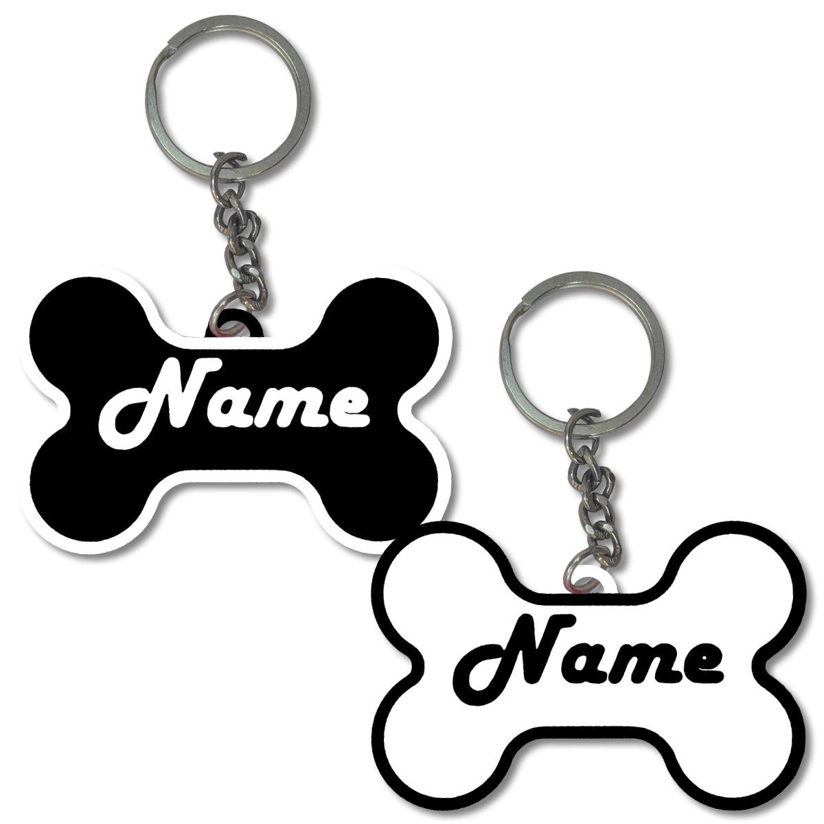 Classic Dog Bone Pet Tag | Personalised Dog Name Tag | Pet ID | Dog ID | Pack of 2