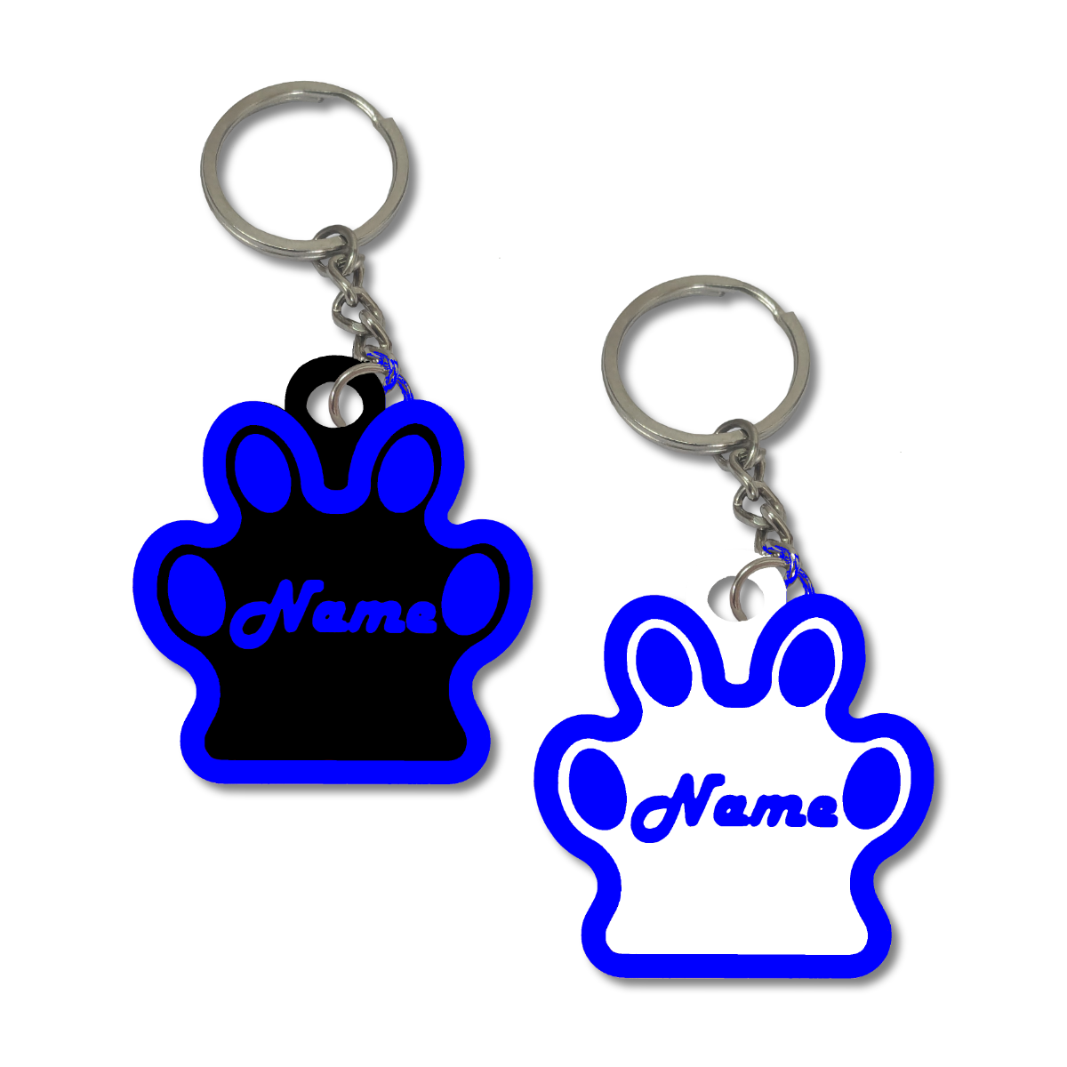 Classic Dog Paw Pet Tag | Personalised Dog Name Tag | Pet ID | Dog ID | Pack of 2
