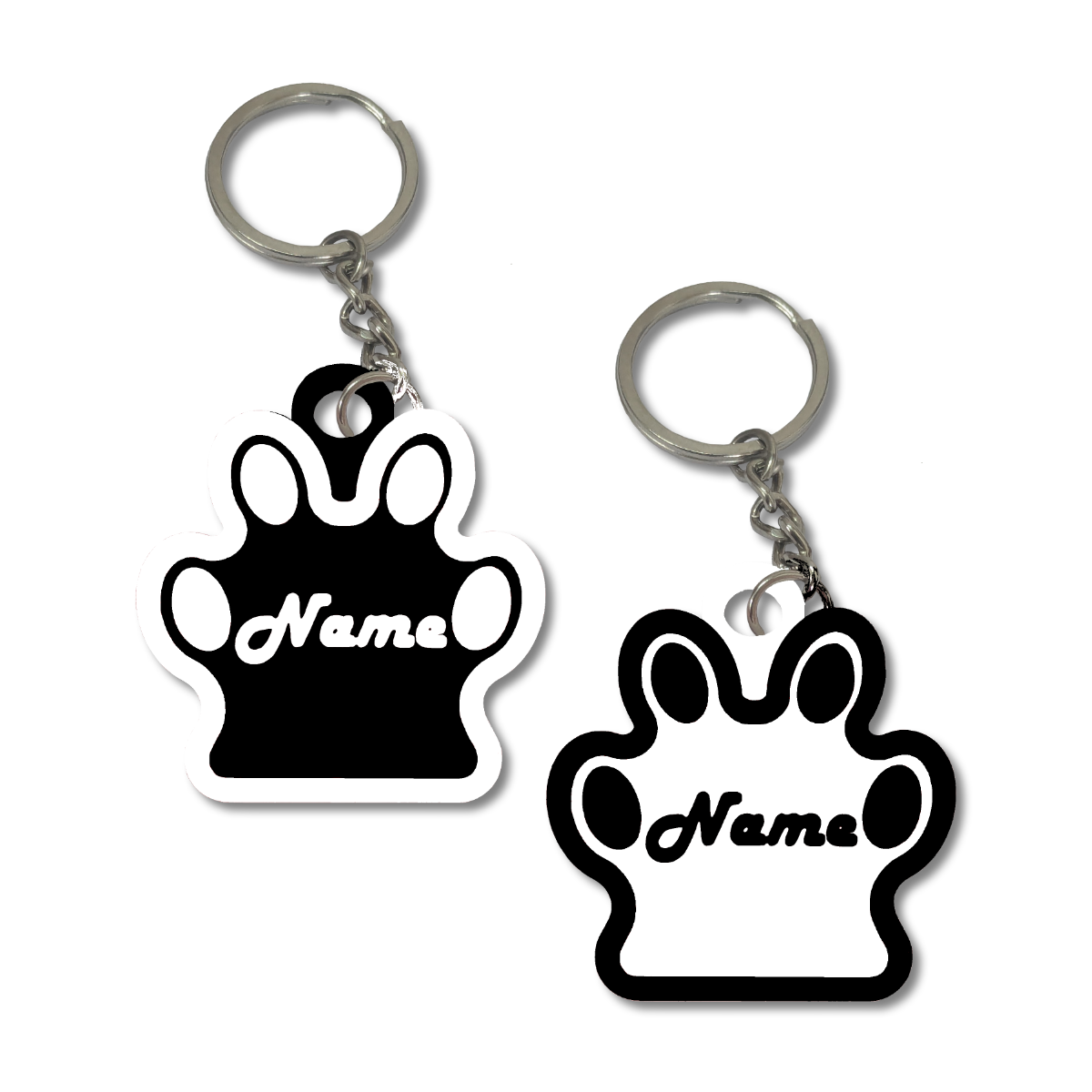 Classic Dog Paw Pet Tag | Personalised Dog Name Tag | Pet ID | Dog ID | Pack of 2