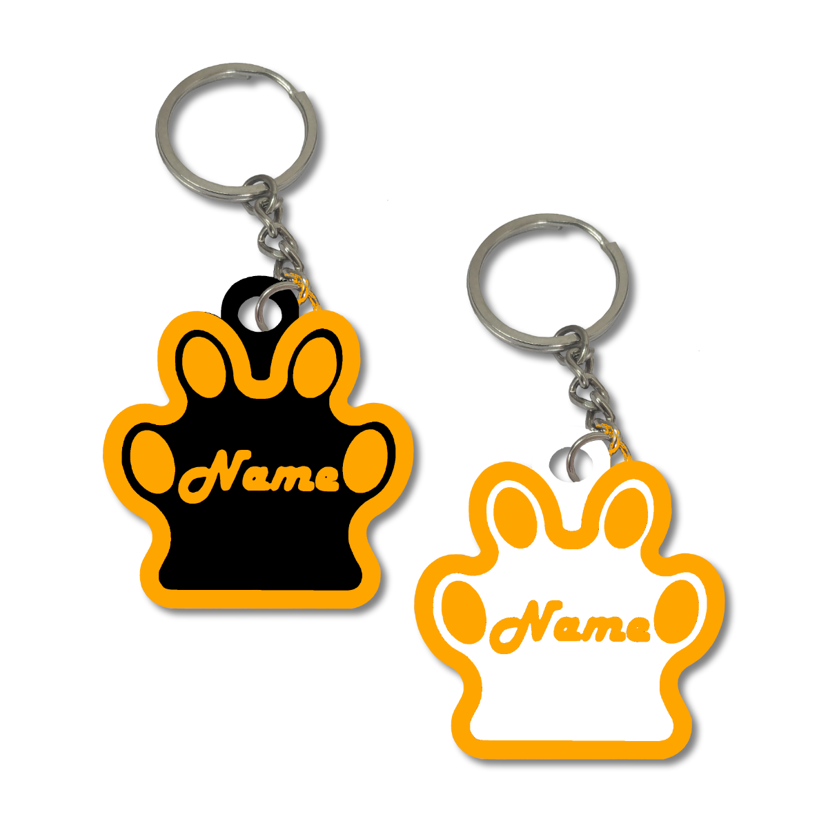 Classic Dog Paw Pet Tag | Personalised Dog Name Tag | Pet ID | Dog ID | Pack of 2