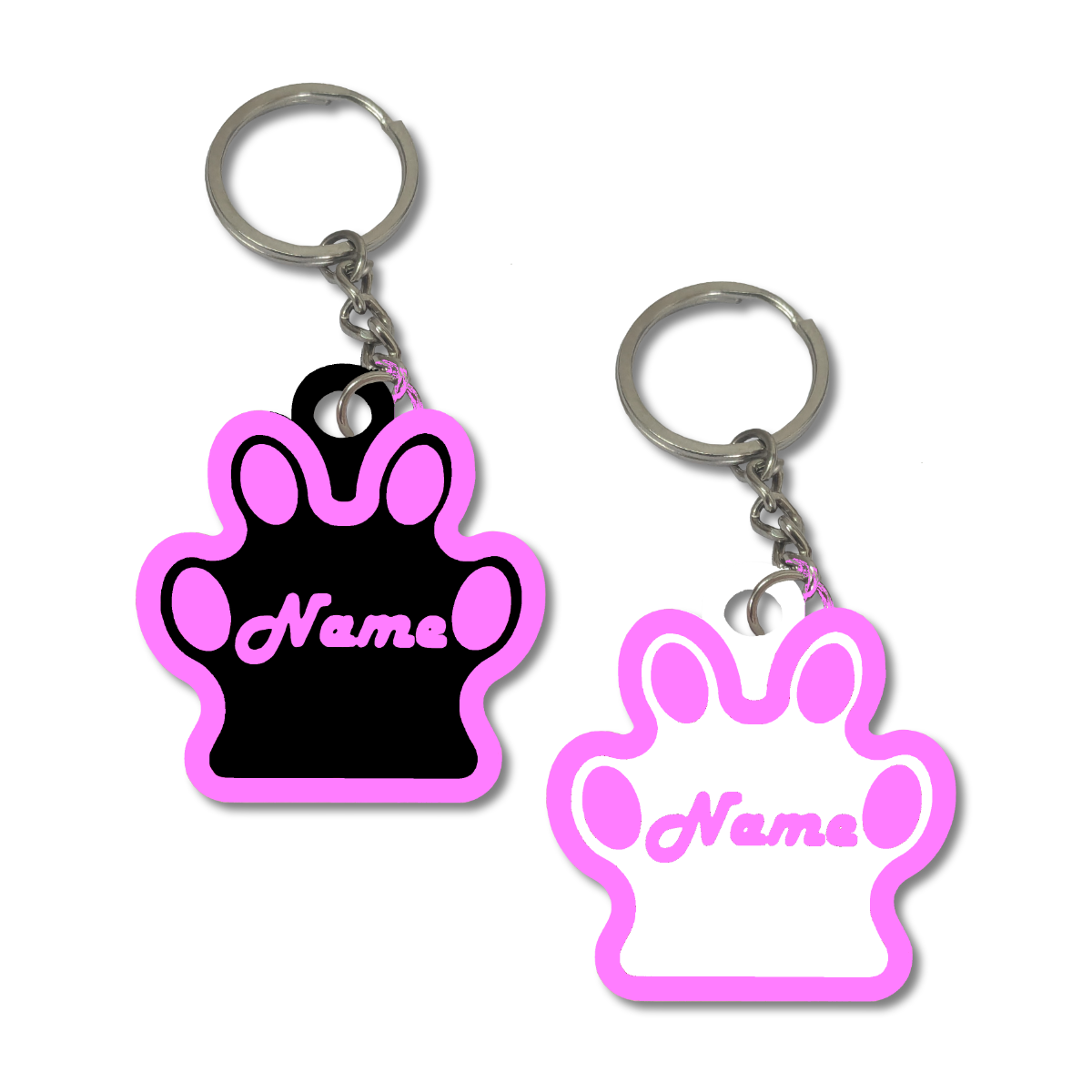 Classic Dog Paw Pet Tag | Personalised Dog Name Tag | Pet ID | Dog ID | Pack of 2