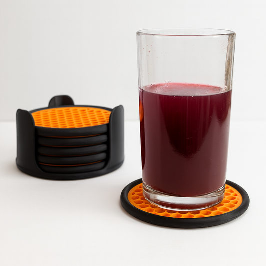 Honeycomb Coasters with Storage Holder - Set of 6 Coasters