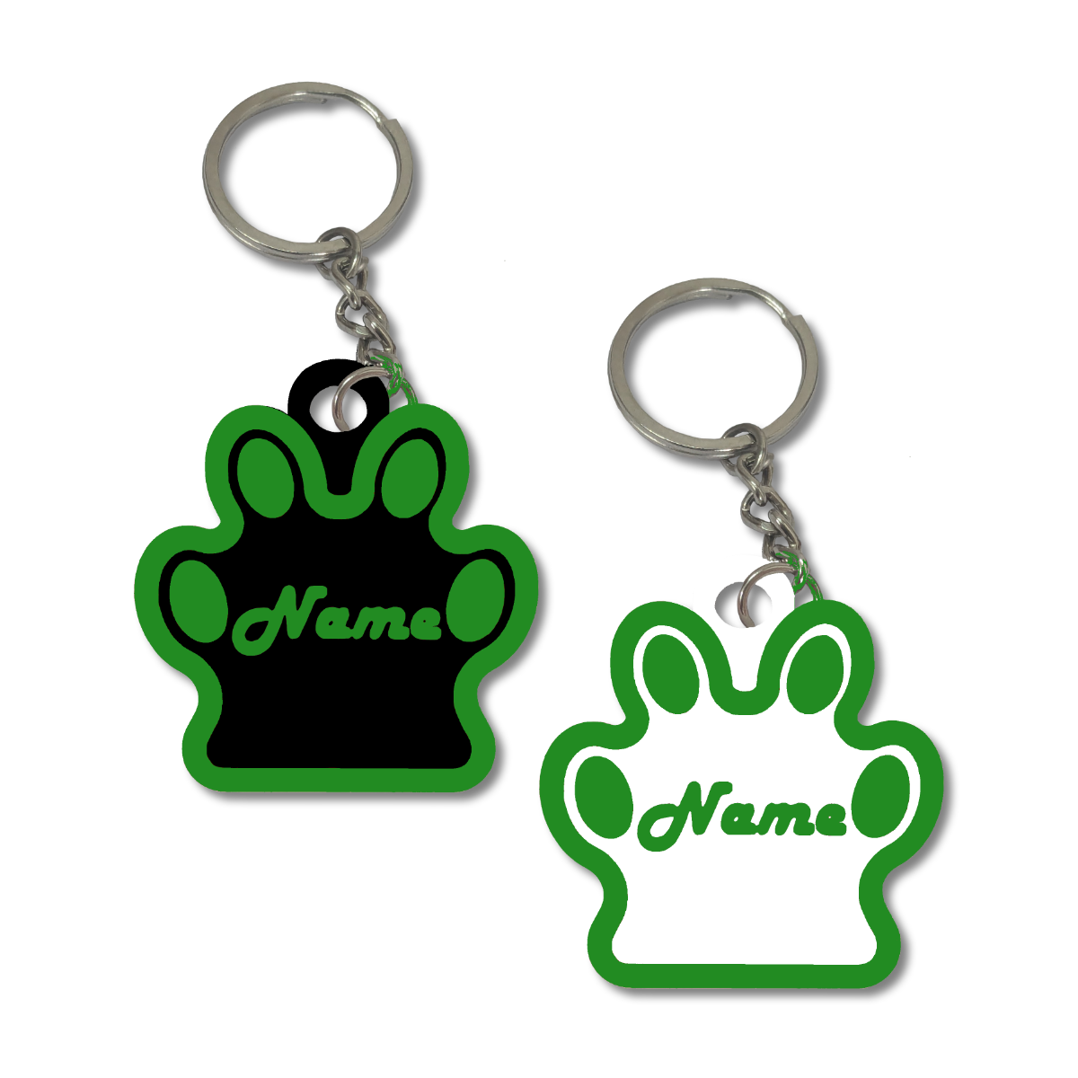 Classic Dog Paw Pet Tag | Personalised Dog Name Tag | Pet ID | Dog ID | Pack of 2