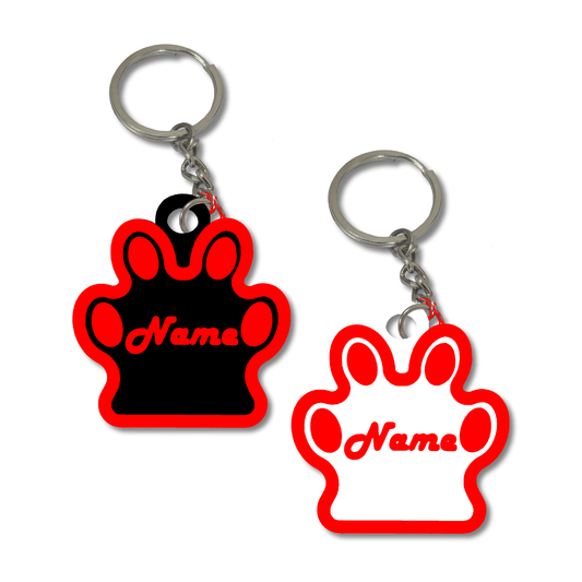 Classic Dog Paw Pet Tag | Personalised Dog Name Tag | Pet ID | Dog ID | Pack of 2