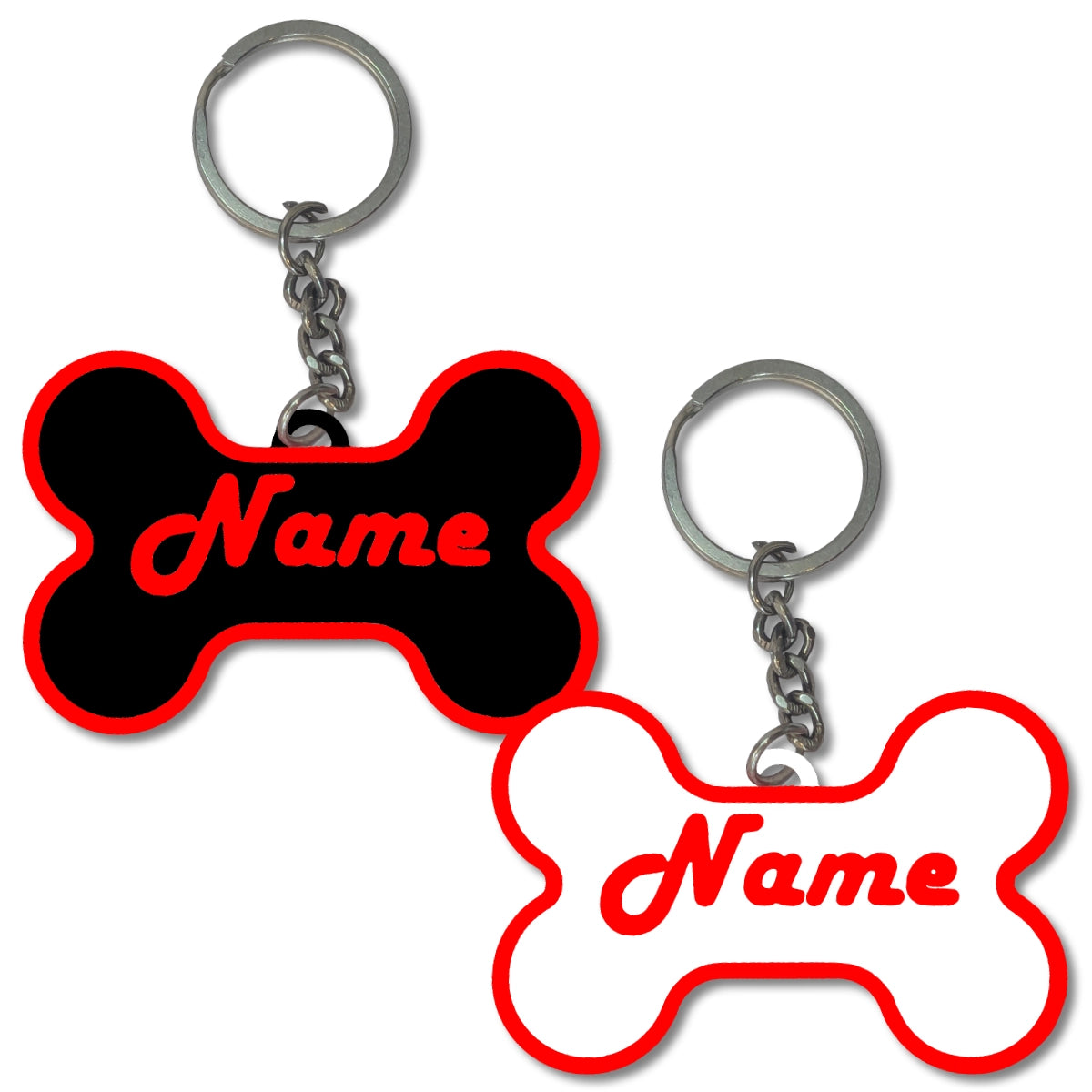 Classic Dog Bone Pet Tag | Personalised Dog Name Tag | Pet ID | Dog ID | Pack of 2
