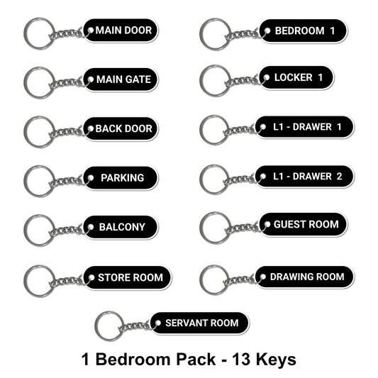 The Complete Home Key Organizer Set | Pre-Labeled Home Keychain Pack (1, 2, 3, or 4 Bedrooom Options)