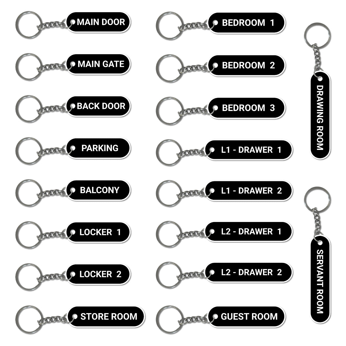 The Complete Home Key Organizer Set | Pre-Labeled Home Keychain Pack (1, 2, 3, or 4 Bedrooom Options)