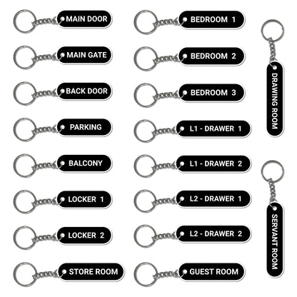 The Complete Home Key Organizer Set | Pre-Labeled Home Keychain Pack (1, 2, 3, or 4 Bedrooom Options)