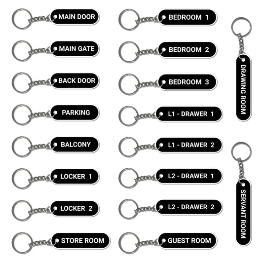 The Complete Home Key Organizer Set | Pre-Labeled Home Keychain Pack (1, 2, 3, or 4 Bedrooom Options)